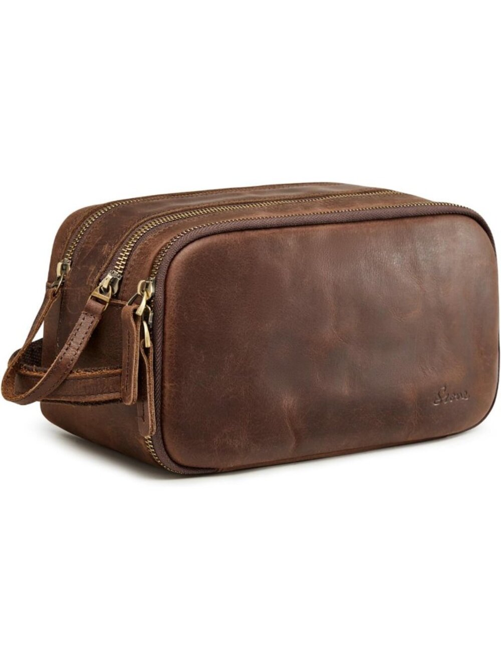 Stylish Leather Travel Toiletry Bag for Men & Women - Cosmetic & Shaving
